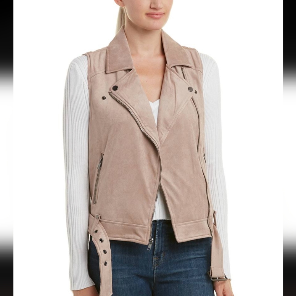 Suede vest with belt